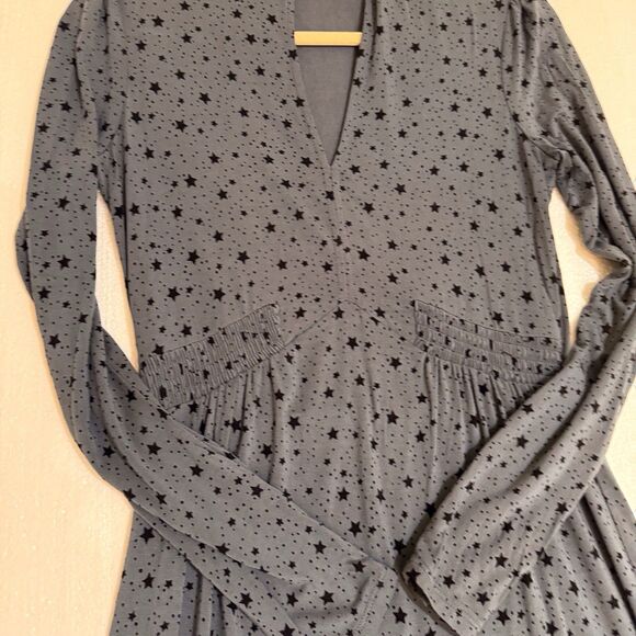 Boden Betty Dress Size 2 Gray Black Cosmic Stars Soft STRETCHY Swingy Comfy - Picture 8 of 12